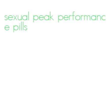 sexual peak performance pills