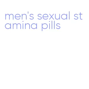 men's sexual stamina pills