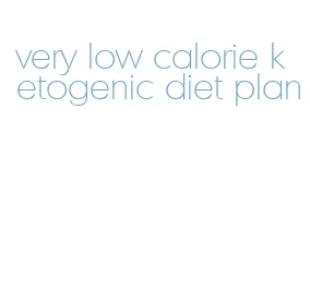 very low calorie ketogenic diet plan