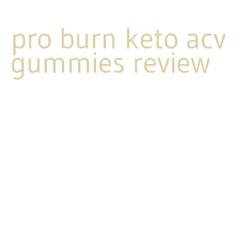 pro burn keto acv gummies review