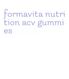 formavita nutrition acv gummies