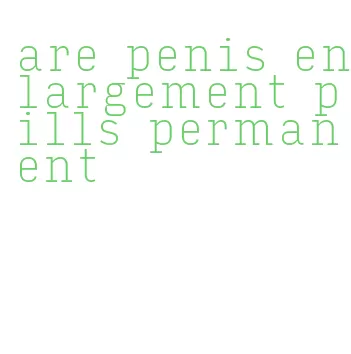 are penis enlargement pills permanent