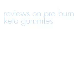 reviews on pro burn keto gummies