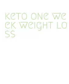 keto one week weight loss