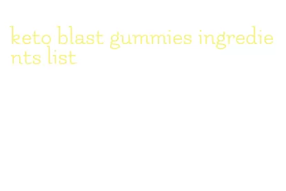 keto blast gummies ingredients list
