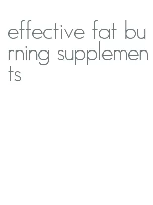 effective fat burning supplements
