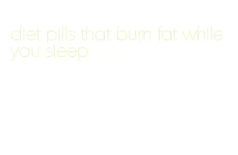 diet pills that burn fat while you sleep