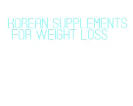 korean supplements for weight loss