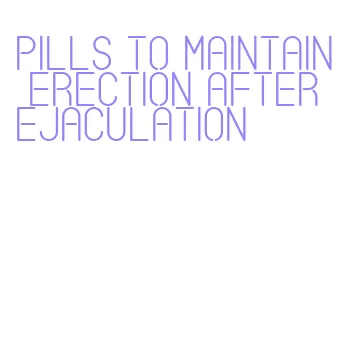 pills to maintain erection after ejaculation