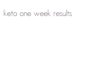 keto one week results