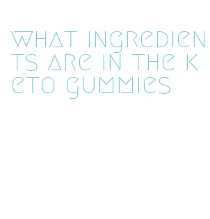 what ingredients are in the keto gummies